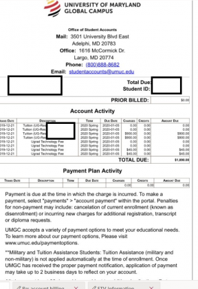 bill tuition maryland umgc